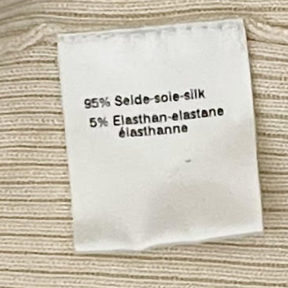 Akris Cream Ribbed 1/2 Sleeve Square Neck Lightweight Sweater - Picture 6 of 7